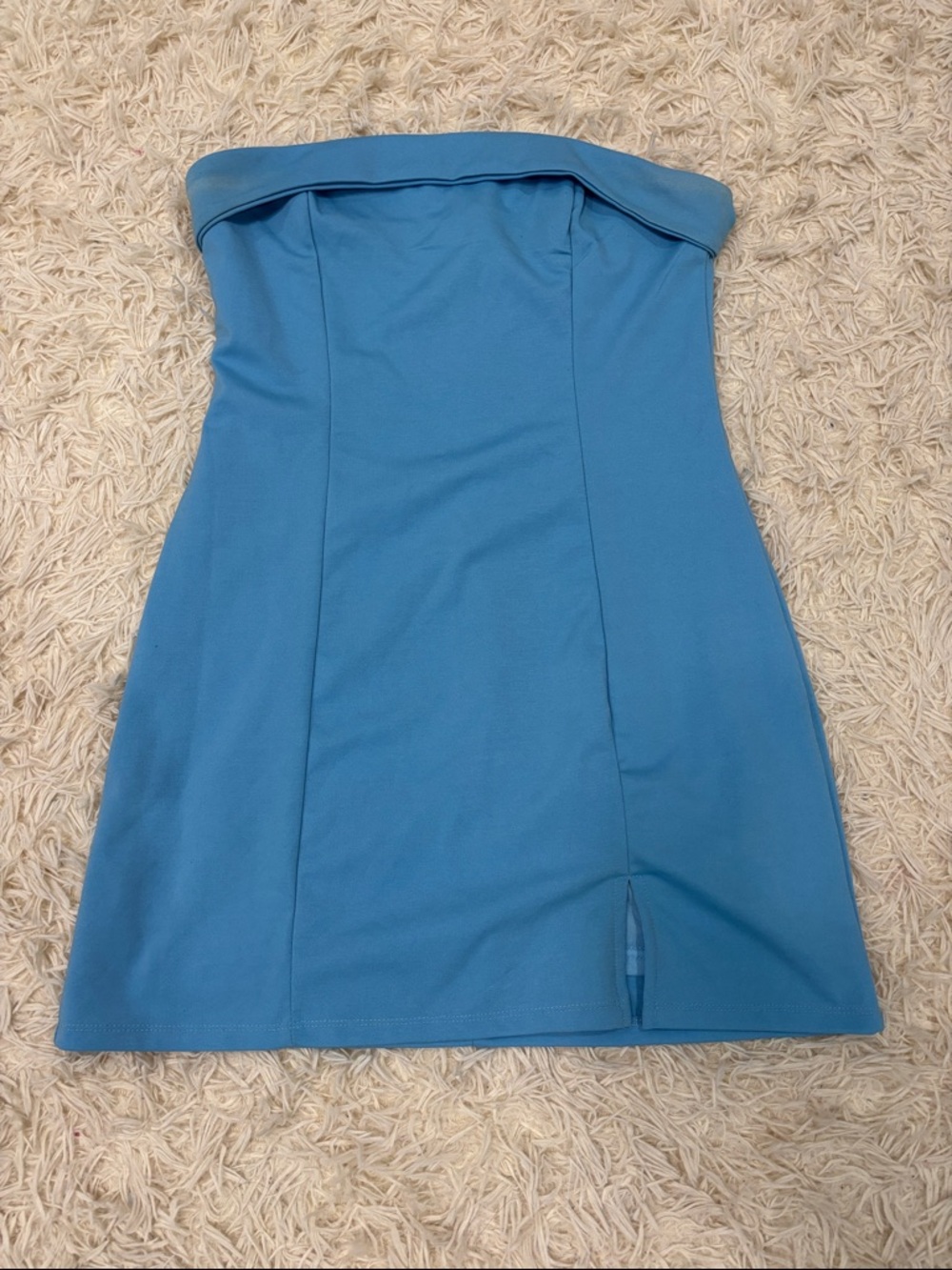 Kendall & Kylie Strapless Sky Blue Mini Dress